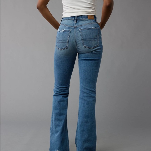 AE Next Level Super High-Waisted Ripped Flare Jean - Picture 3 of 6